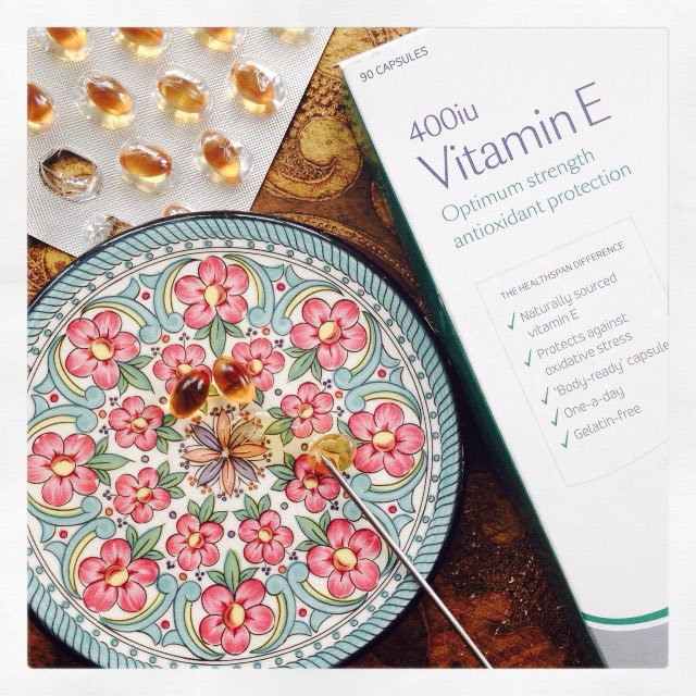 Vitamin E capsules as a natural facial oil